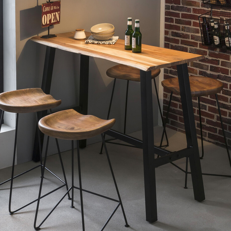 Artistiq Boomstam Bartafel 'Eriko' Acaciahout, 125 x 51cm, kleur Naturel Artistiq Boomstam Bartafel 'Eriko' Acaciahout, 125 x 51cm, kleur Naturel afbeelding