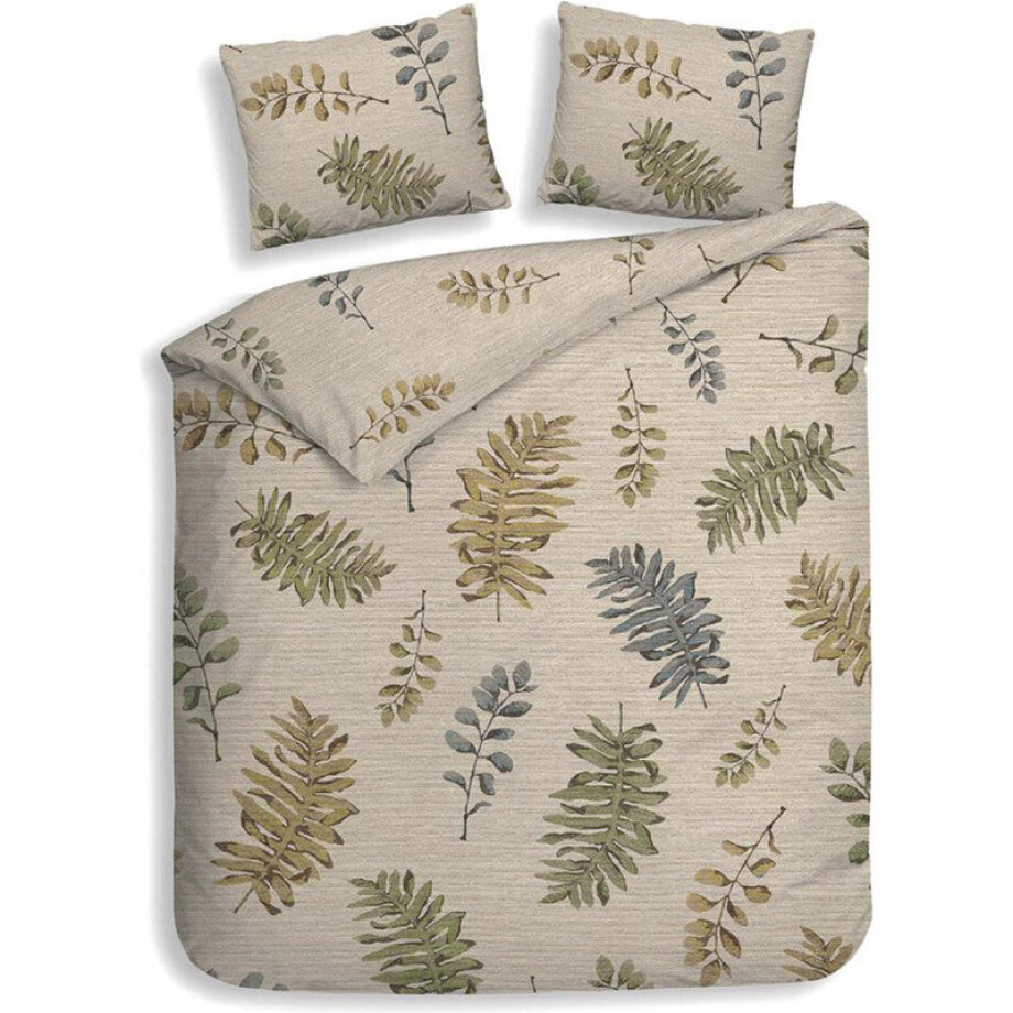 2e -50% | Dekbedovertrek Katoen - Listi - Tweepersoons (200x200 Cm) - Beige Katoen - Natuur - Heckett Lane - Dekbed-Discounter.nl afbeelding 1