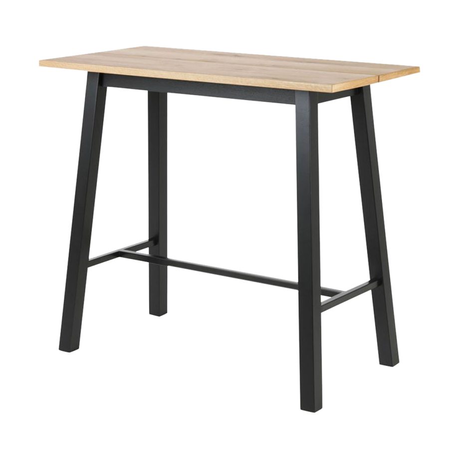 Hidde houten bartafel naturel - zwarte poten - 115 x 58 cm Hidde houten bartafel naturel - zwarte poten - 115 x 58 cm afbeelding 1