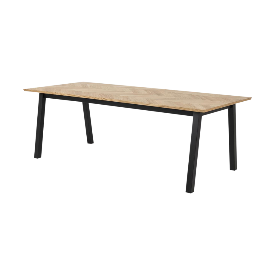 Hilly houten eettafel visgraat - 220 x 95 cm afbeelding 1