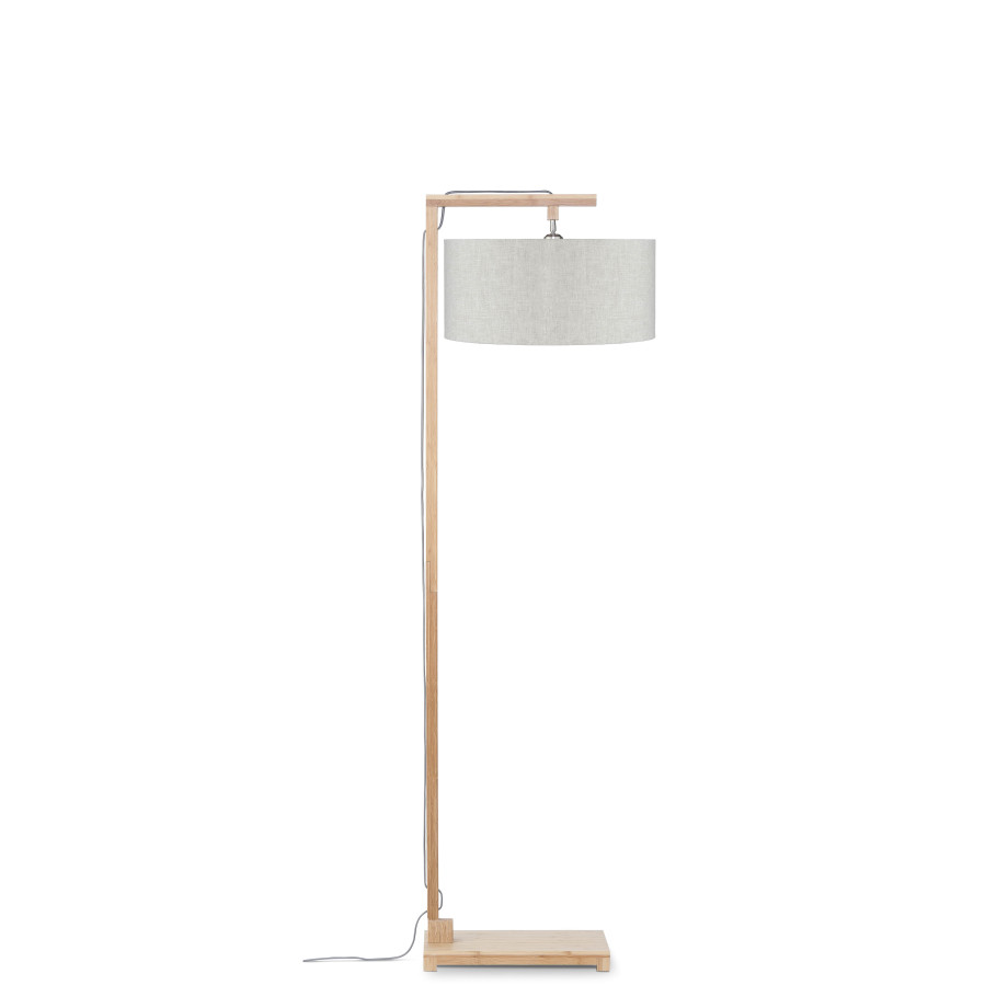 Good&Mojo Vloerlamp 'Himalaya' Bamboe en Eco linnen, kleur Beige afbeelding 1