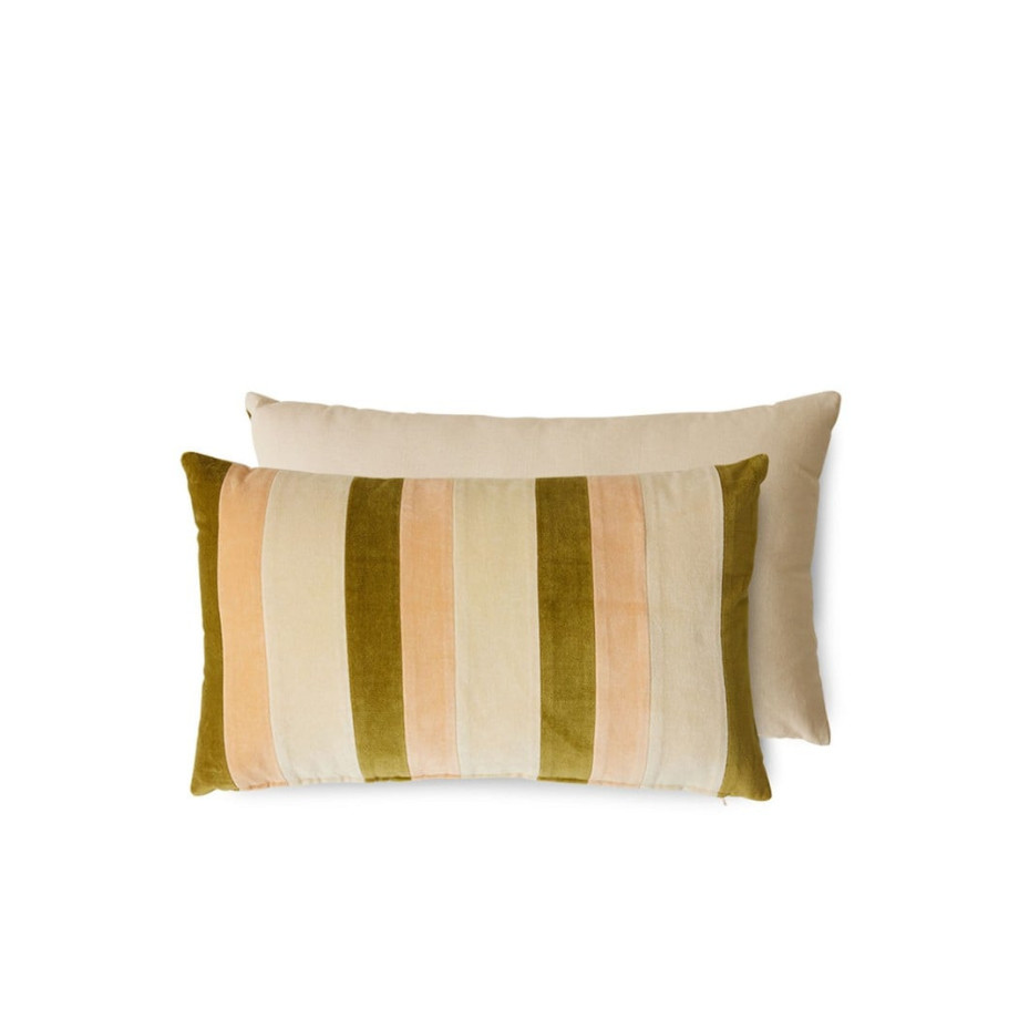 HKliving Striped Velvet sierkussen 60 x 35 cm afbeelding 1