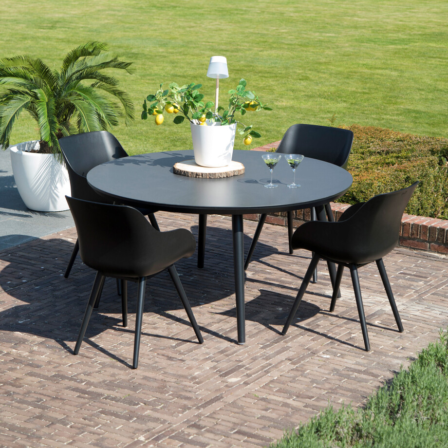 Hartman Ronde Tuintafel 'Sophie Studio' HPL, 128cm, kleur Zwart afbeelding 1