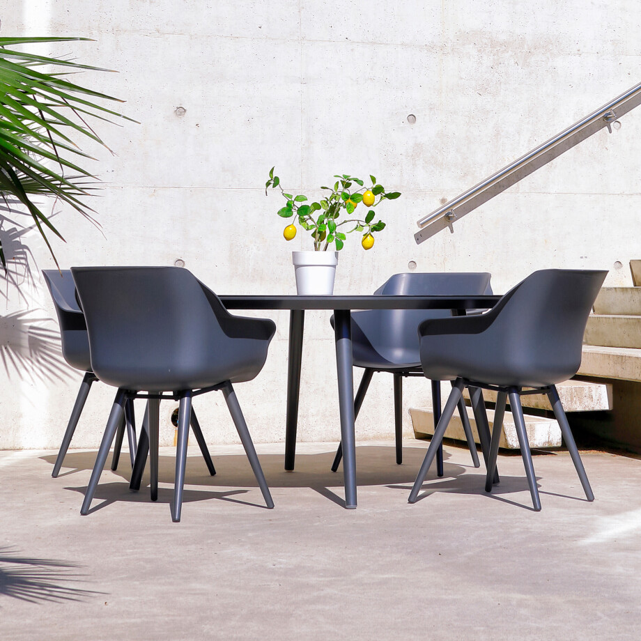 Hartman Ronde Tuintafel 'Sophie Studio' HPL, 128cm, kleur Antraciet Hartman Ronde Tuintafel 'Sophie Studio' HPL, 128cm, kleur Antraciet afbeelding 1