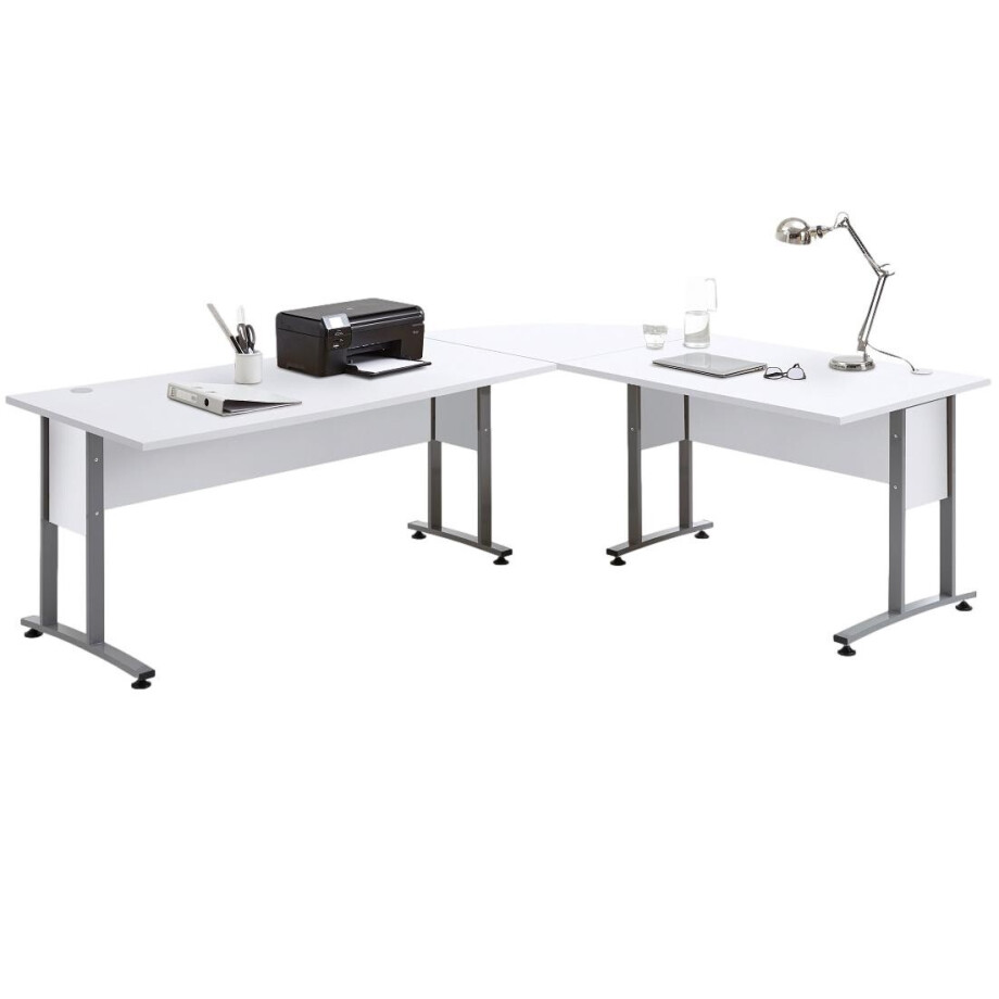 Hoekbureau Calvia van 240x200 cm wit Hoekbureau Calvia van 240x200 cm wit afbeelding 1