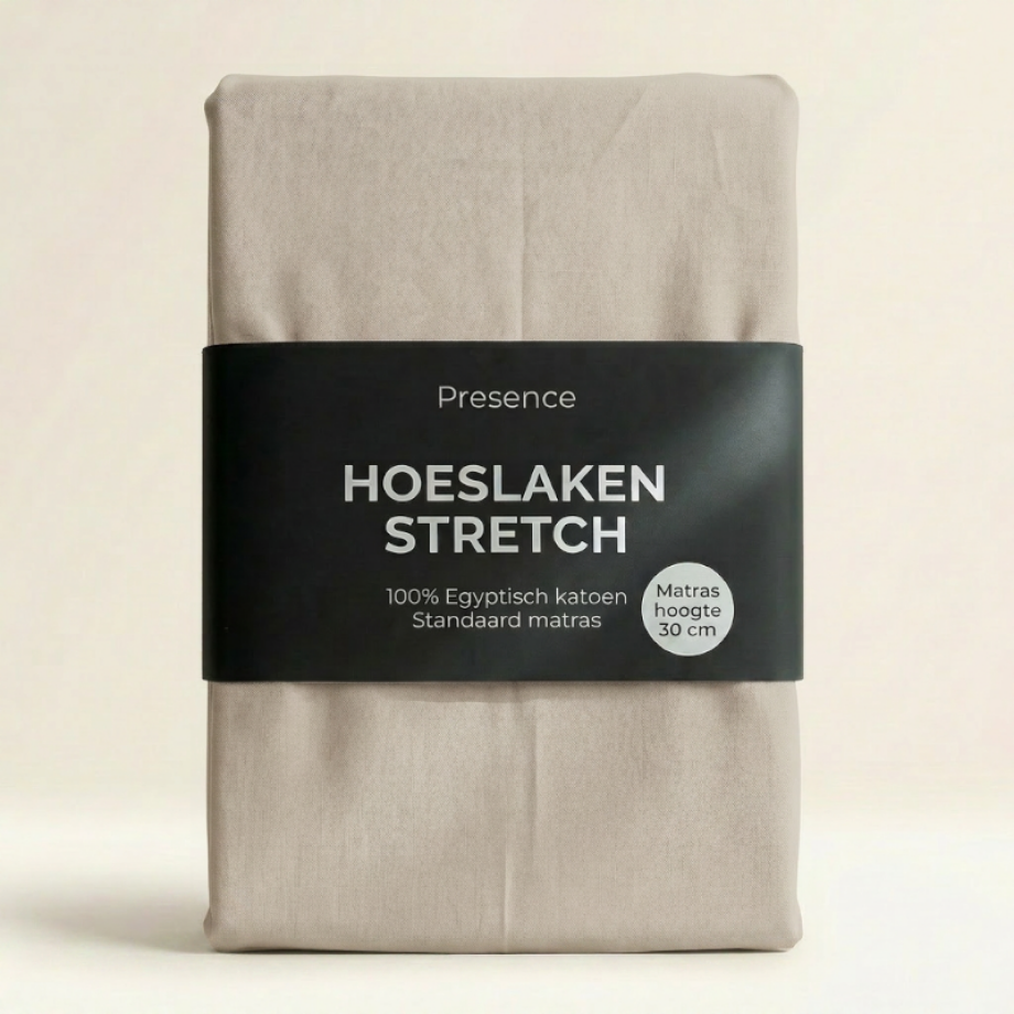 Hoeslaken - Egyptisch Katoen Jersey Stretch - Crème - 190x200cm - Crème - Presence - Dekbed-Discounter.nl Hoeslaken - Egyptisch Katoen Jersey Stretch - Crème - 190x200cm - Crème - Presence - Dekbed-Discounter.nl afbeelding
