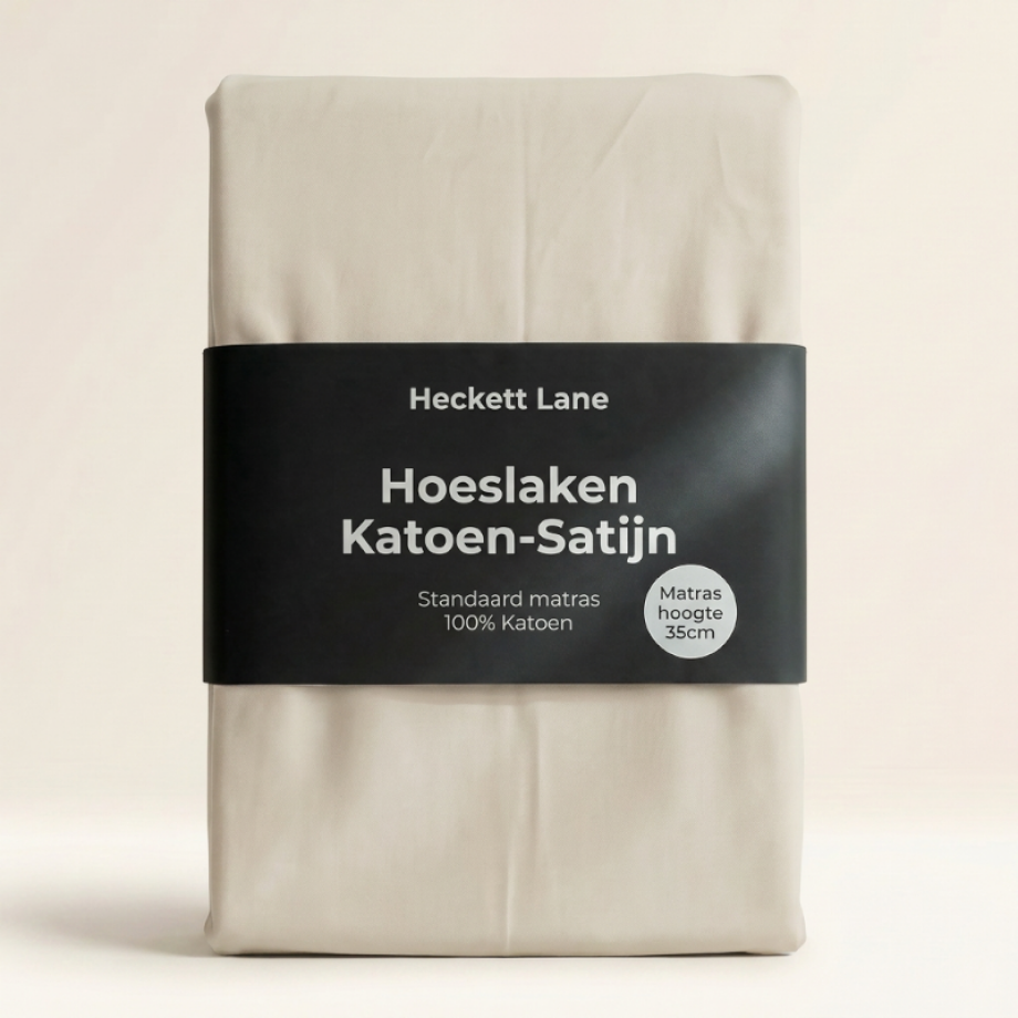 Hoeslaken Katoen-Satijn - Off-White - Dekbed-Discounter.nl afbeelding 