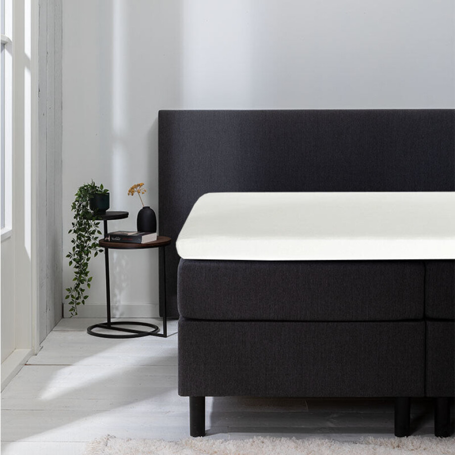 Hoeslaken Luna Stretch Topper 2 PACK Wit 90x200 Cm Ademend Luna Bedding - Dekbed-Discounter.nl afbeelding 