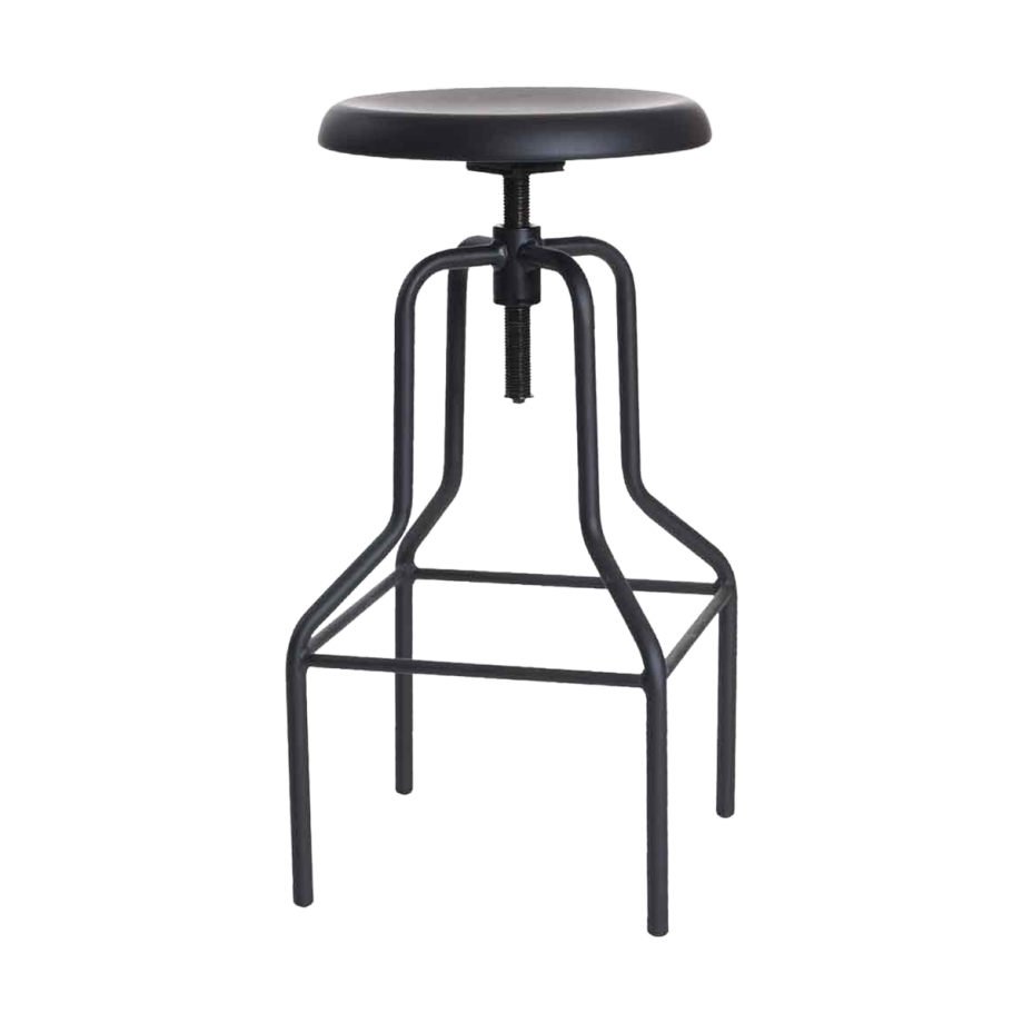 Hoge draaibare kruk mat zwart - in hoogte verstelbaar afbeelding 1