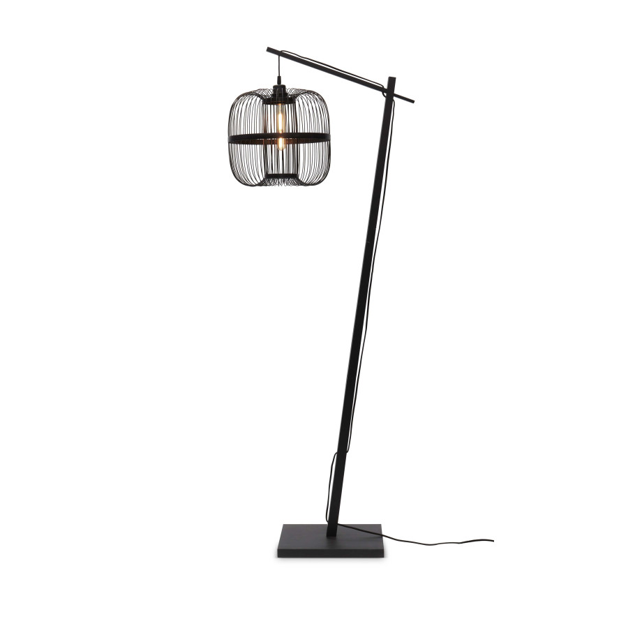 GOOD&MOJO Vloerlamp 'Hokkaido' Bamboe, 176cm, kleur Zwart afbeelding 1