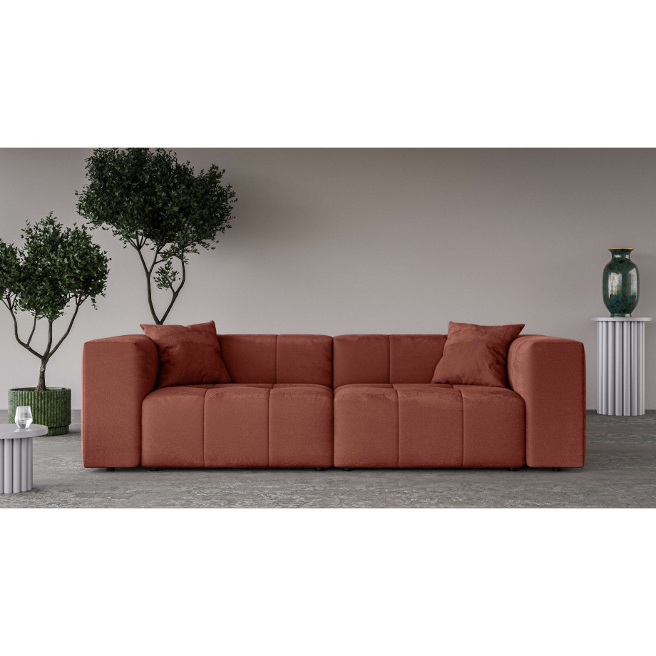 Home affaire 3-zitsbank ERIZ Big Sofa, XXL, ook in Bouclé moderne stiksels, incl. 2 sierkussens, b/d/h: 278/104/70 cm afbeelding 1