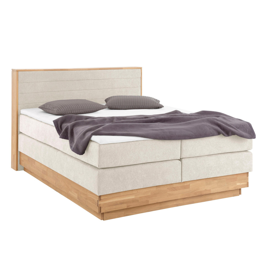 Home affaire Boxspring Cavan Eiken, met bedkist & topmatras, verschillende hardheden (ook H4) afbeelding 1