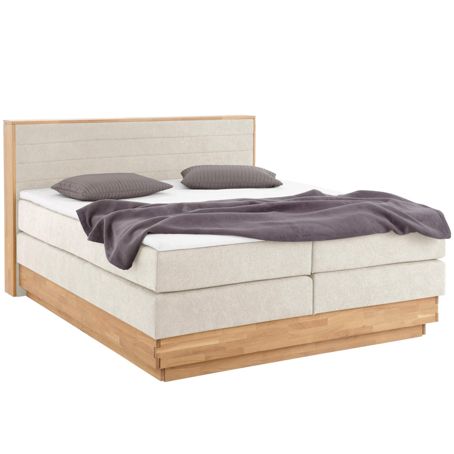 Home affaire Boxspring Cavan Eiken, met bedkist & topmatras, verschillende hardheden (ook H4) afbeelding 1