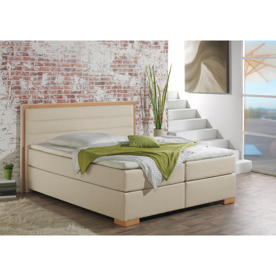 Home affaire Boxspring Treviso in 5 breedten, 3 uitvoeringen, 2 hardheden, topmatras. houten frame afbeelding 1