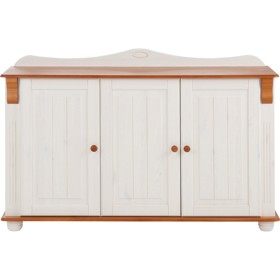 Home affaire Dressoir ADELE Commode, 3-deurs, breedte 130 cm, van massief dennenhout, FSC afbeelding 1