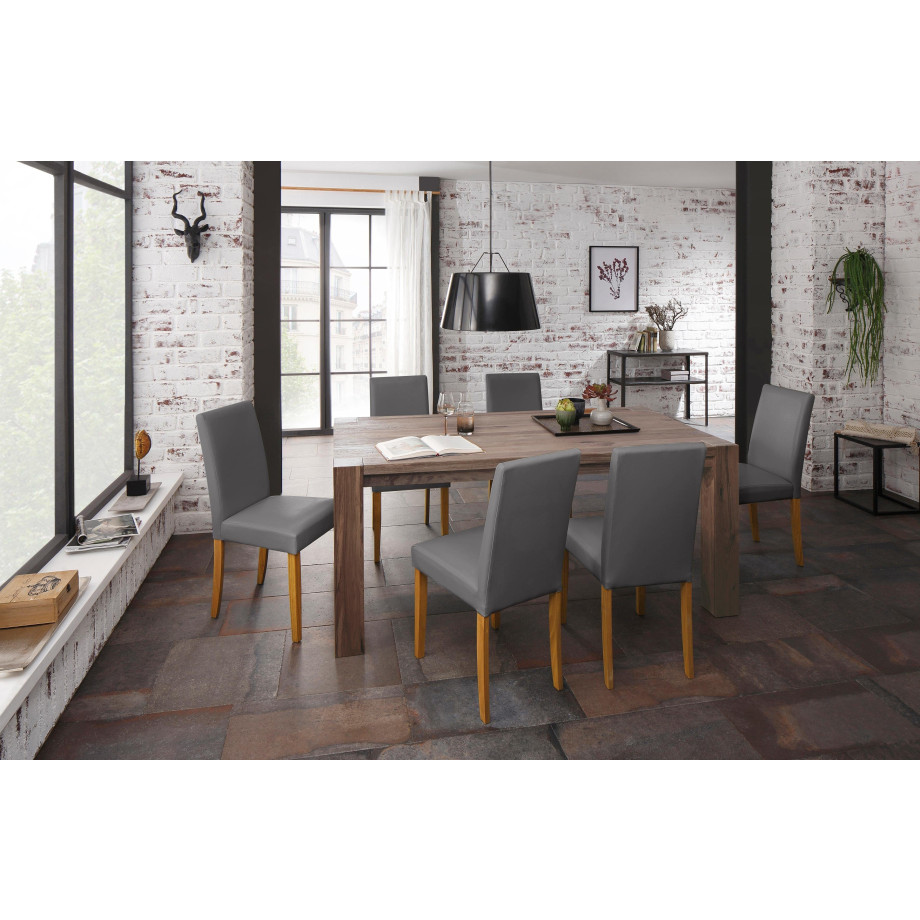 Home affaire Eethoek Livara bestaand uit 6 lucca stoelen en de mary eettafel (set, 7-delig) afbeelding 1