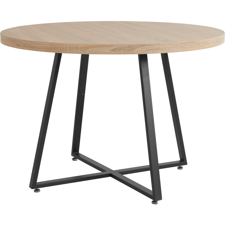 Home affaire Eettafel Anja, TOPSELLER! Diameter 110 cm, Scandi design, metalen frame afbeelding 1