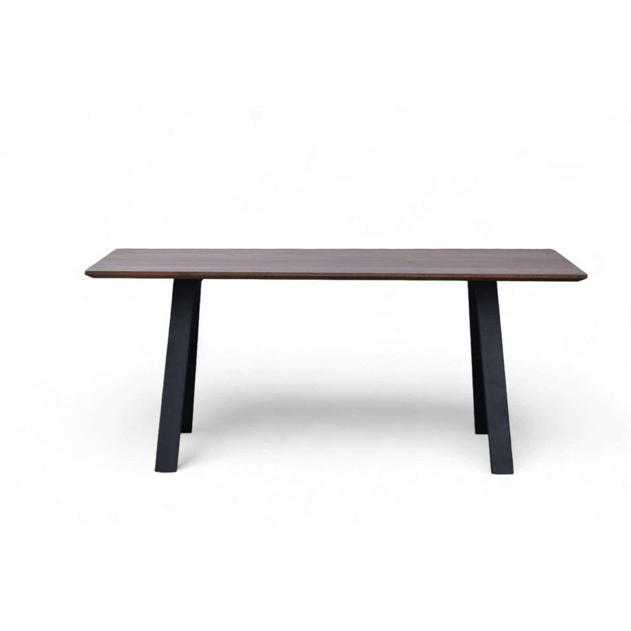 Home affaire Eettafel Reidigen keukentafel, A-vorm metalen frame, massief gewild eikenhout, geolied afbeelding 1