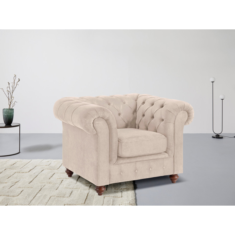 Home affaire Fauteuil CHESTERFIELD met hoogwaardige knoopdetails, ook in leer afbeelding 1