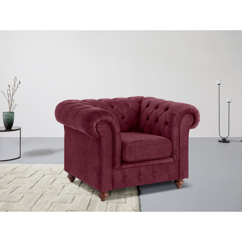 Home affaire Fauteuil CHESTERFIELD met hoogwaardige knoopdetails, ook in leer afbeelding 1