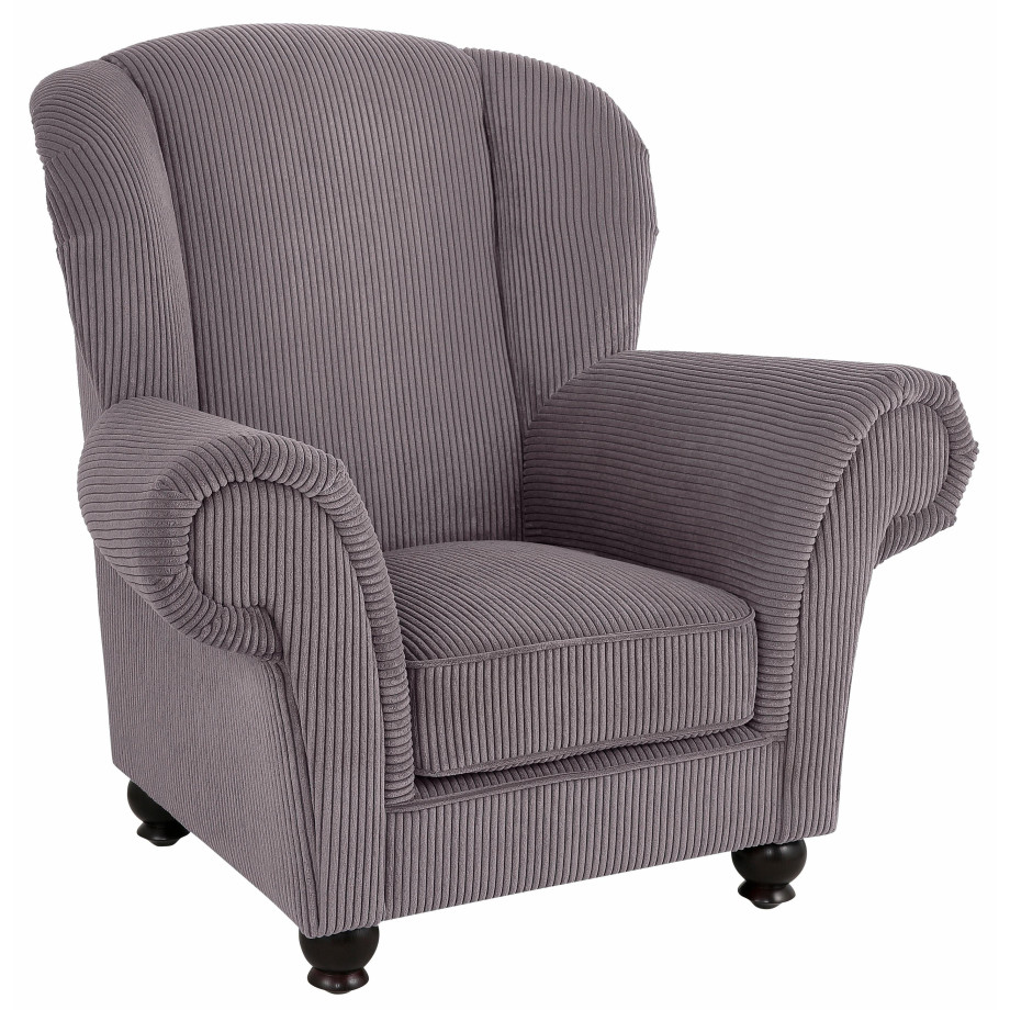 Home affaire Fauteuil King Henry, hoge fauteuil, oorkussen met casual bekleding, binnenvering en losse sierkussens (set) afbeelding 1