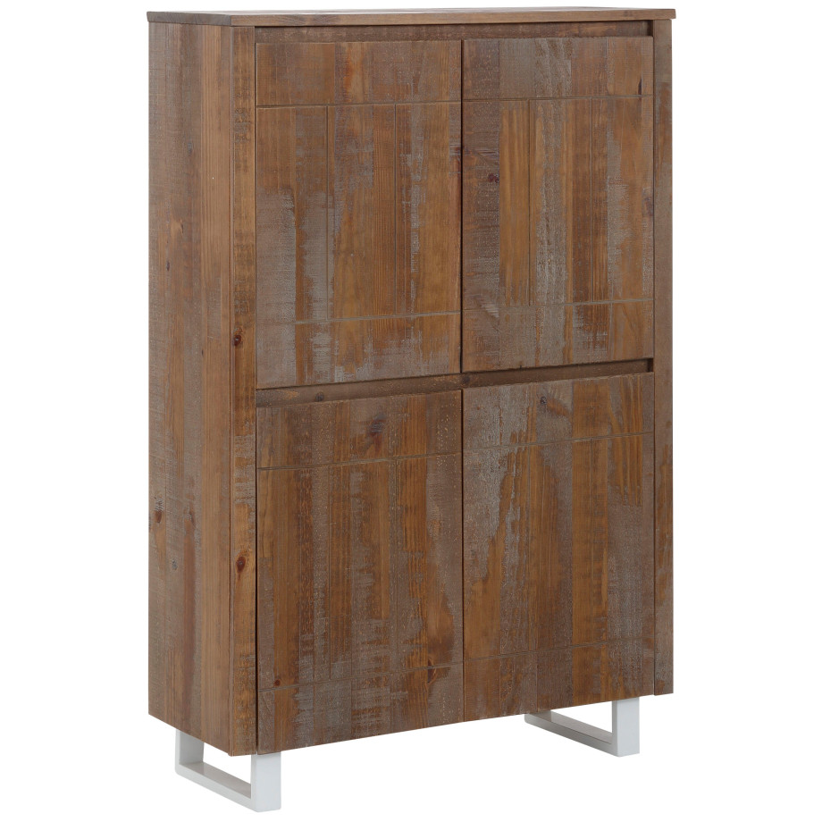 Home affaire Highboard Lagos Opbergkast van massief dennenhout, breedte 90 cm afbeelding 1