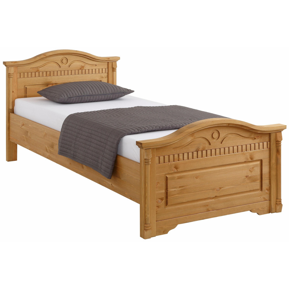 Home affaire Houten bed Graz met decoratief freeswerk, inclusief lattenbodem afbeelding 1