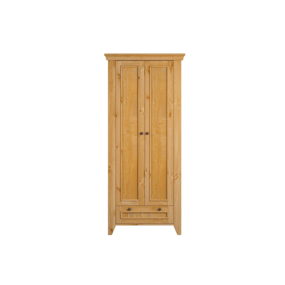 Home affaire Kledingkast Skandinavia Massief hout, 2-deurs, met lade en ophangmogelijkheden aan de zijkant afbeelding 1