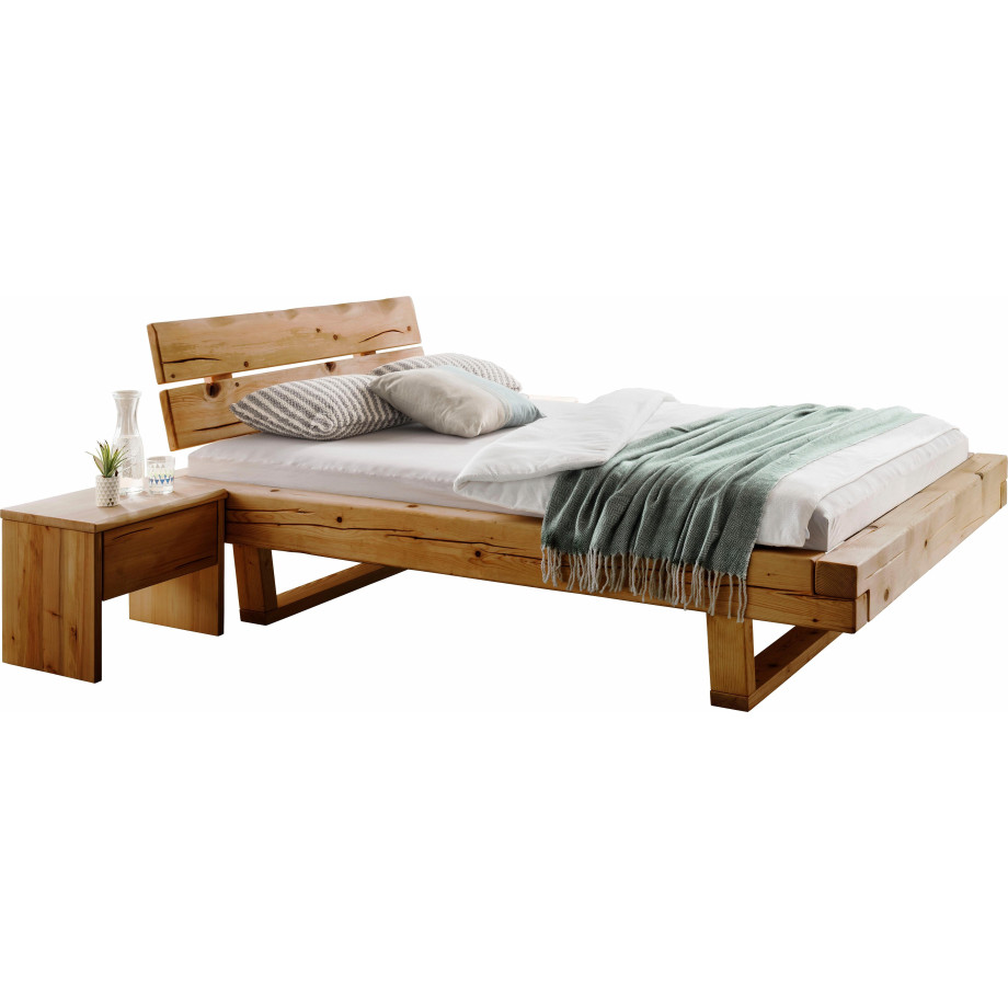 Home affaire Ledikant Ultima 3-delig, van vurenhout in balk-look, 180 cm bed, 2 nachtkastjes (set, 3-delig) afbeelding 1