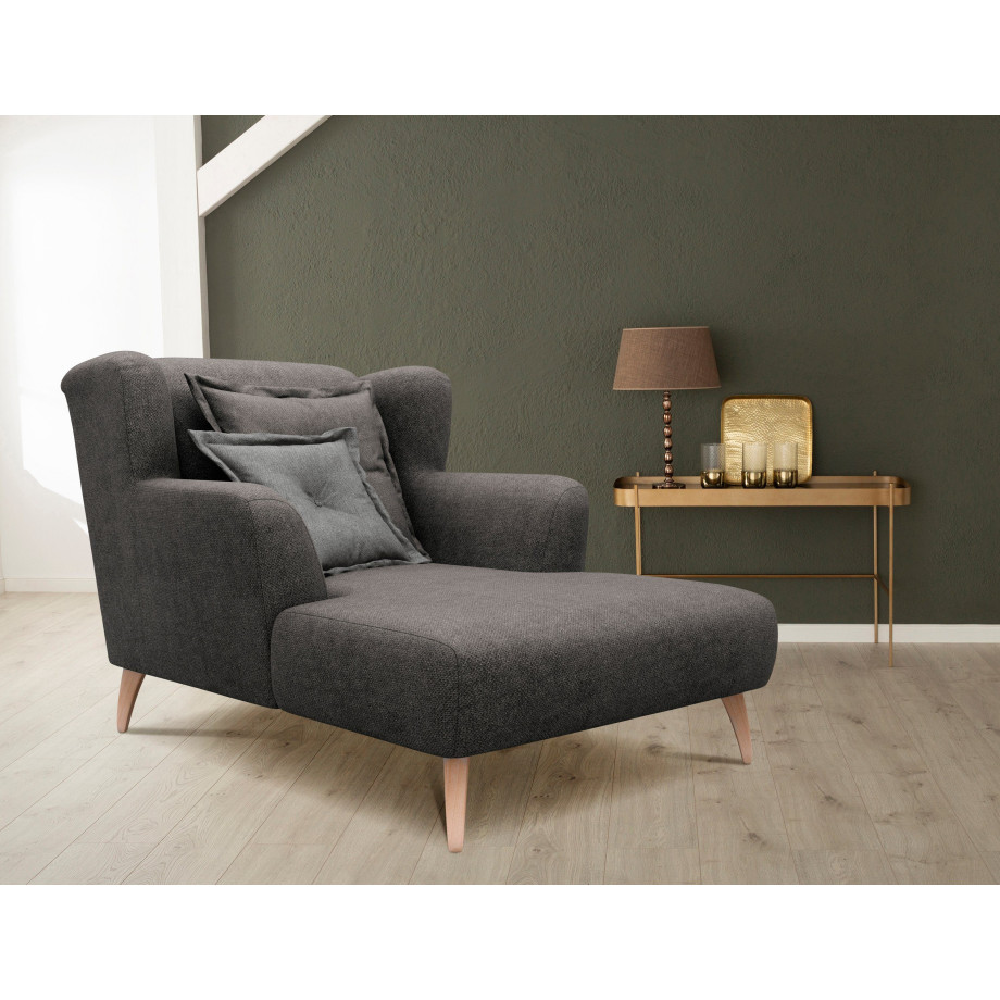 Home affaire Loveseat Baggio met houten voetjes afbeelding 1