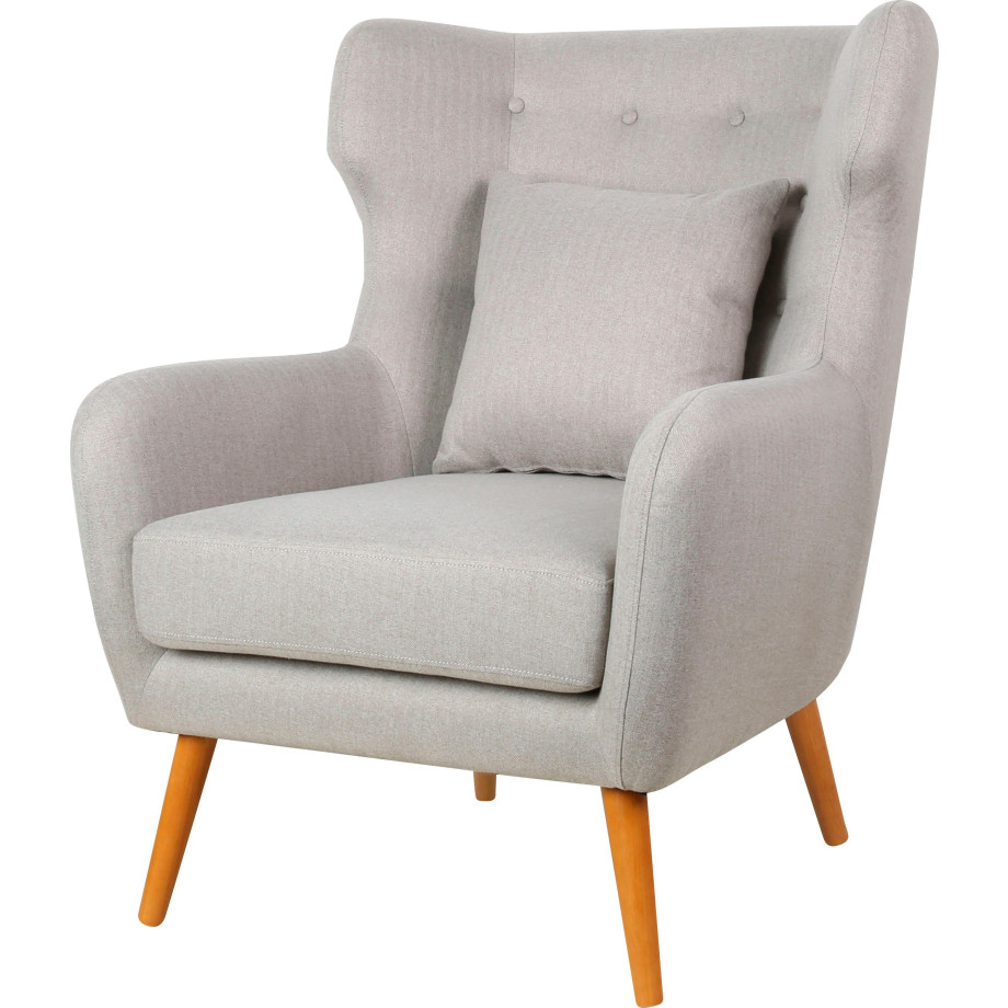 Home affaire Oorfauteuil Yamuna, in Cord, met beklede zitting, frame en poten van massief hout, zithoogte 47 cm afbeelding 1