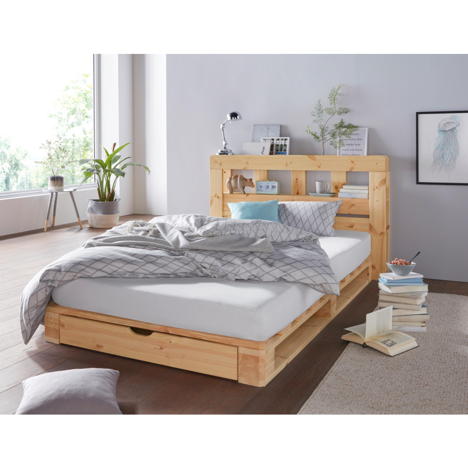 Home affaire Palletbed Alasco gecertificeerd massief hout, uit te breiden tot tweepersoons- of familiebed afbeelding 1