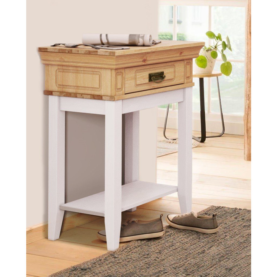 Home affaire Sidetable Vinales Van massief grenen, met freeswerk afbeelding 1