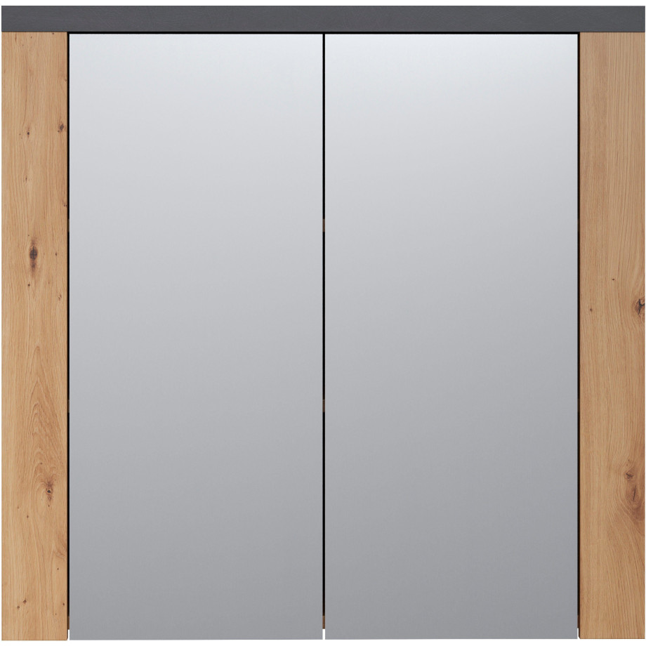 Home affaire Spiegelkast Ambres Badspiegel in matte echt houtlook - afmetingen (B/D/H) 79/20/78 cm afbeelding 1