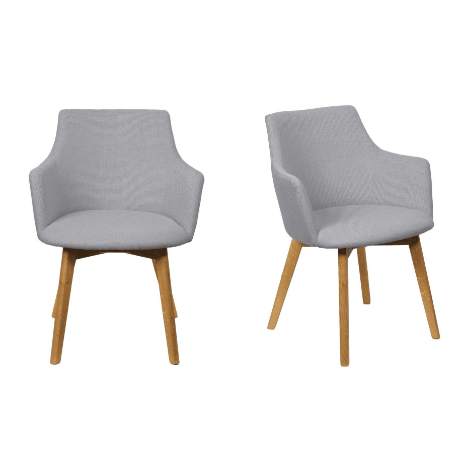 Home affaire Stoel met armleuningen Ena eettafelstoel, gestoffeerde fauteuil, woonstoel, eetstoel met armleuningen (set, 2 stuks) afbeelding 1