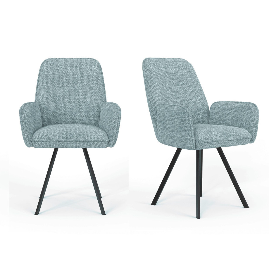 Home affaire Stoel met armleuningen Mily eetkamerstoel, gestoffeerde fauteuil, woonstoel, eetstoel met armleuningen (set, 2 stuks) afbeelding 1