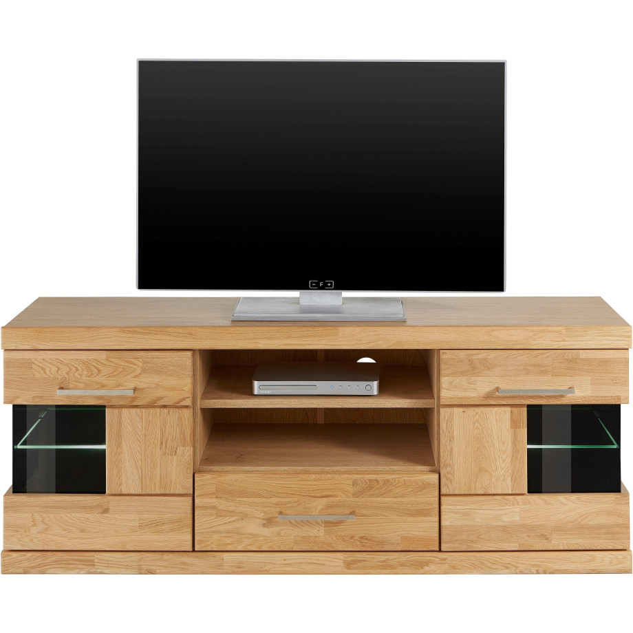 Home affaire Tv-meubel Ribe Breedte 140 cm met 1 lade en 2 deuren met glasinzet afbeelding 1