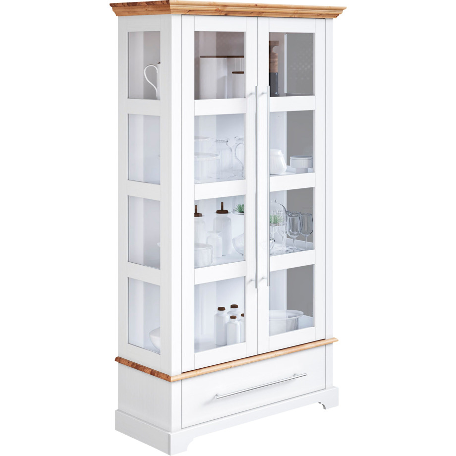 Home affaire Vitrinekast Meliss Hoogte 169 cm, breedte 94 cm, 2-deurs, massief grenen, FSC afbeelding 1