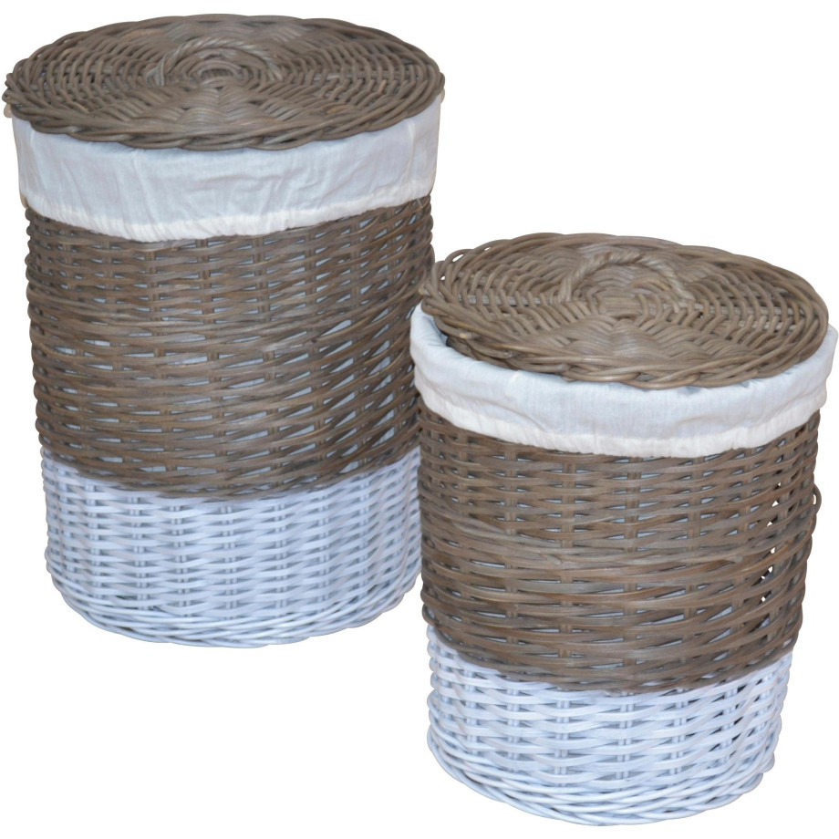 Home affaire Wasmand Van riet, hoogte ca. 51 cm + 60 cm (set, 2 stuks) afbeelding 1