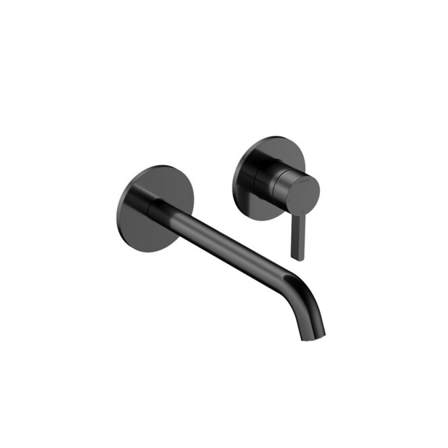 Hotbath Ace Afbouwdeel - voor wastafelmengkraan - 20cm uitloop - inbouwdeel - Gepolijst Zwart PVD SW1117629/SW1118024 afbeelding 1