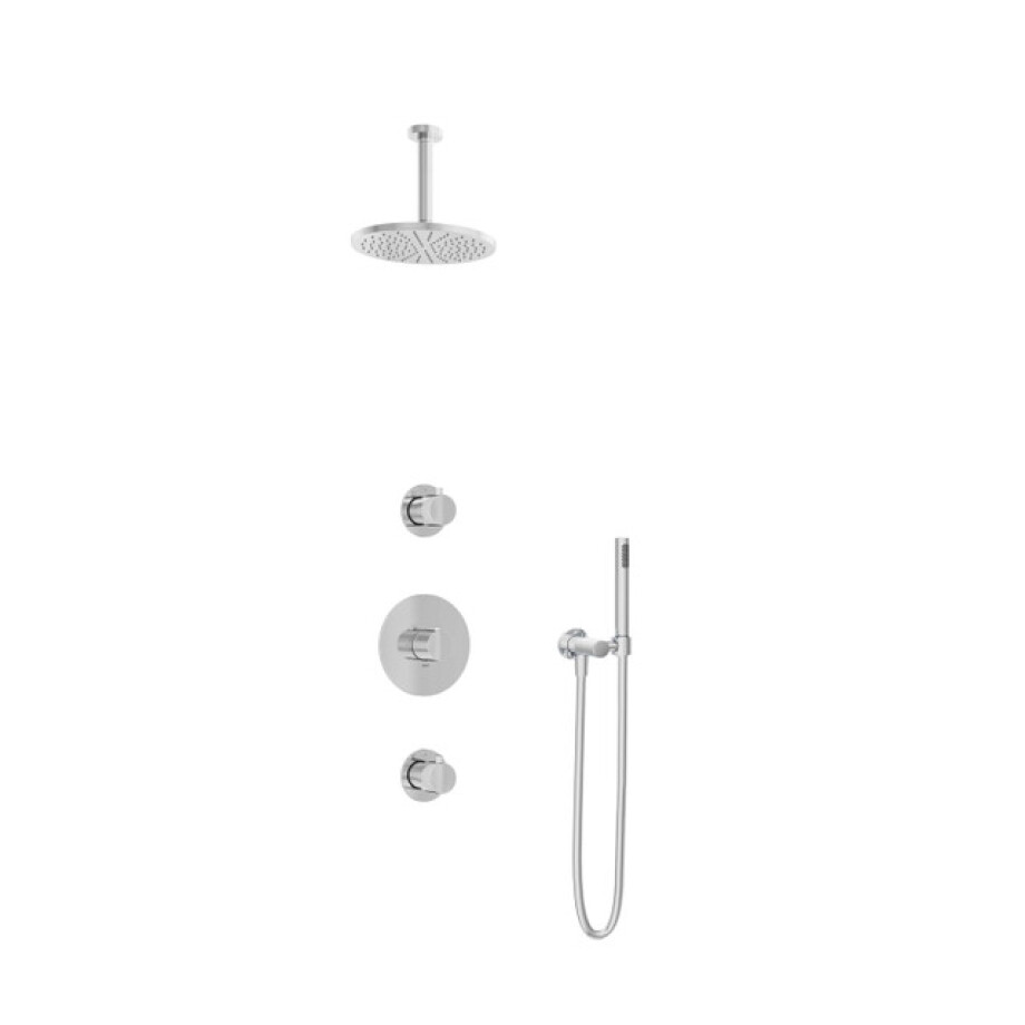Hotbath Buddy IBS1 Regendoucheset - 2 stopkranen - 15cm plafondarm - 20cm ronde hoofddouche - staafhanddouche - chroom IBS1CR2 Hotbath Buddy IBS1 Regendoucheset - 2 stopkranen - 15cm plafondarm - 20cm ronde hoofddouche - staafhanddouche - chroom IBS1CR2 afbeelding 1