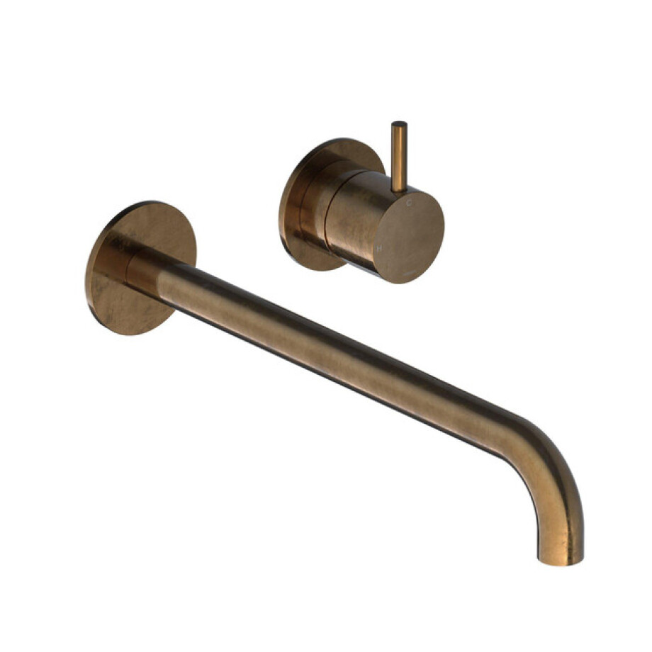 Hotbath Cobber afbouwdeel inbouw wastafelmengkraan en 25 cm uitloop verouderd messing CB005EXT25AB afbeelding 1