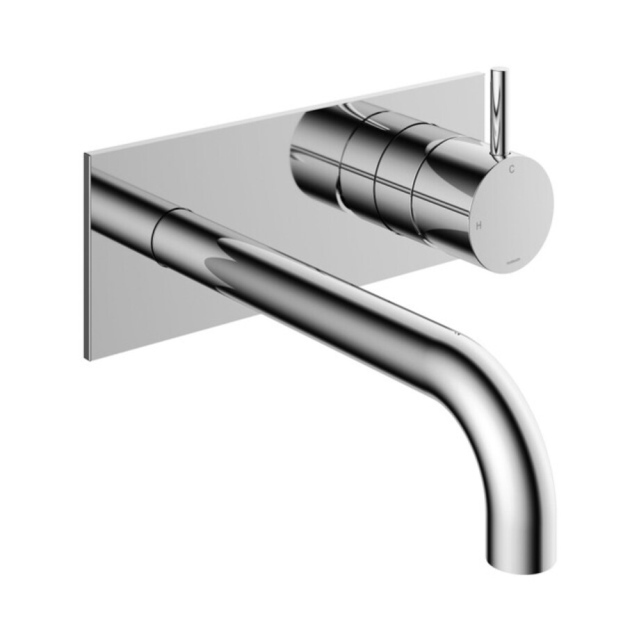 Hotbath Cobber afbouwdeel inbouw wastafelmengkraan met achterplaat en 18 cm uitloop chroom CB006EXT18CR afbeelding 1