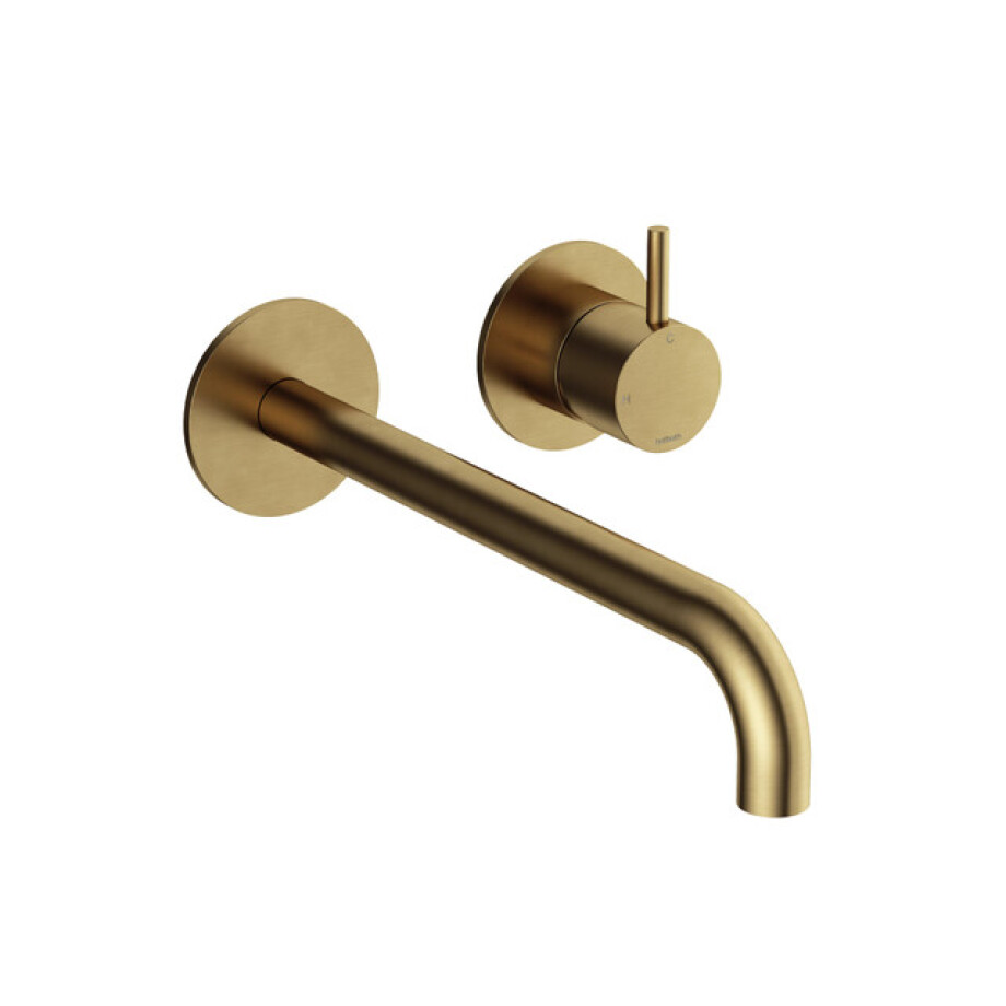 Hotbath Cobber Afbouwdeel - voor wastafelkraan - 25cm uitloop - Living colours - Geborsteld Messing CB105EXT25BB afbeelding 1