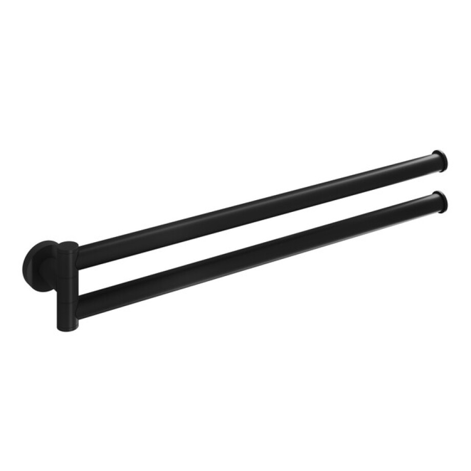 Hotbath Cobber handdoekhouder draaibaar voor 2 handdoeken mat zwart CBA15BL afbeelding 1