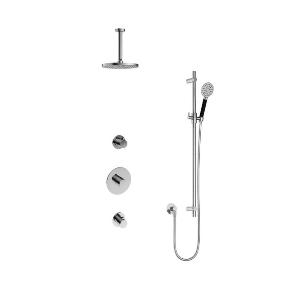 Hotbath Cobber IBS20 Regendoucheset inbouw - 15cm plafondarm - 20cm ronde hoofddouche - 3 standen handdouche - glijstang - chroom IBS20CR127 afbeelding 1