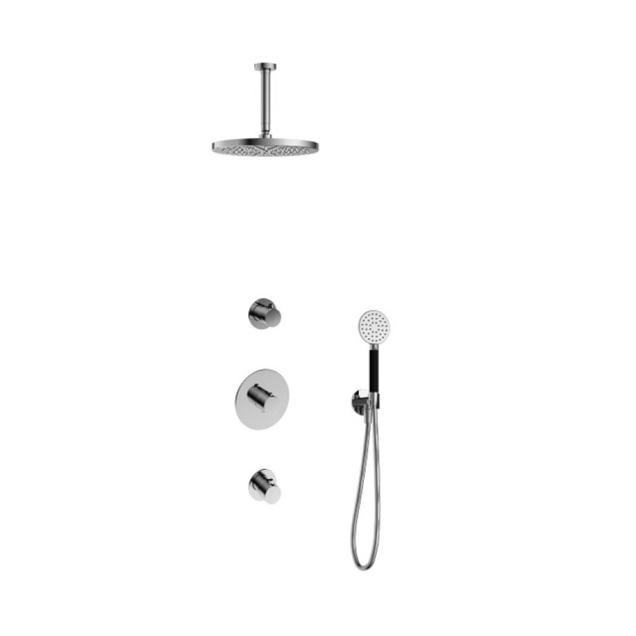 Hotbath Cobber IBS20 Regendoucheset inbouw - 15cm plafondarm - 30cm ronde hoofddouche - 3 standen handdouche - chroom IBS20CR125 afbeelding 1