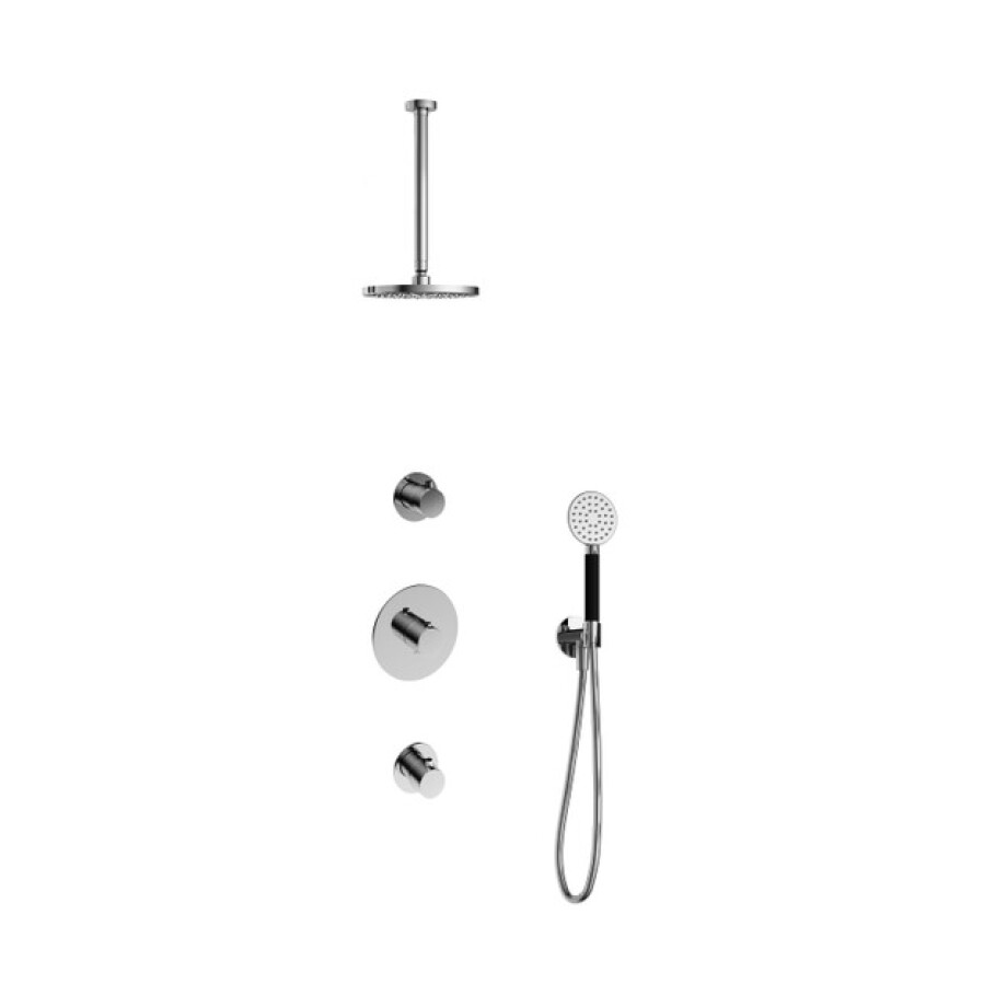 Hotbath Cobber IBS20 Regendoucheset inbouw - 30cm plafondarm - 20cm ronde hoofddouche - 3 standen handdouche - chroom IBS20CR13 afbeelding 1