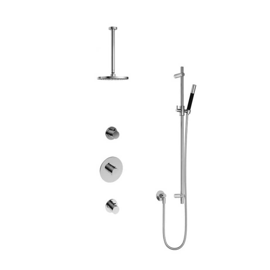 Hotbath Cobber IBS20 Regendoucheset inbouw - 30cm plafondarm - 20cm ronde hoofddouche - staafhanddouche - glijstang - chroom IBS20CR37 afbeelding 1
