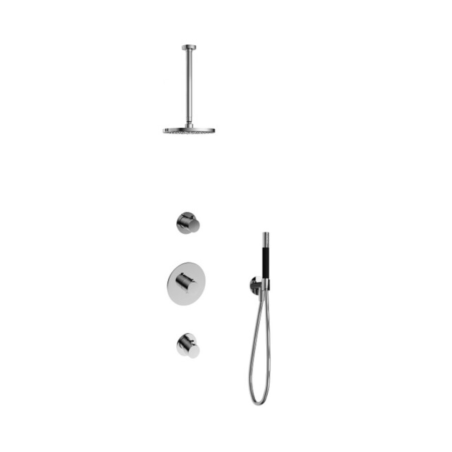 Hotbath Cobber IBS20 Regendoucheset inbouw - 30cm plafondarm - 20cm ronde hoofddouche - staafhanddouche - chroom IBS20CR3 afbeelding 1